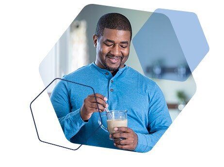 Image of a man enjoying an OPTIFAST creme